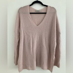 All Saints Rhoda Alpaca Wool Blend Sweater Pink V Neck Dolman Sleeve Small